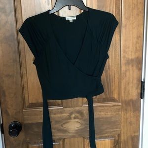 Earthbound green wrap top